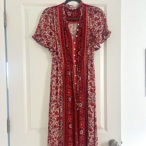 Arnhem Clothing Sundress - RED FLORAL -  AU 8/ SMALL